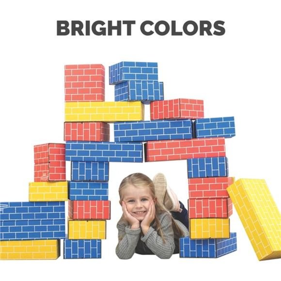 Play Cardboard Building Blocks, 40 Pack, Large & Medium Cardboard Block for Kids - Picture 6 of 6